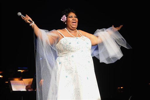 Aretha Franklin performs at Radio City Music Hall in New York, Friday, Mar. 21, 2008. The concert was the first of two sold-out shows.  (AP Photo/Henny Ray Abrams)