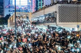Protesters in Hong Kong. 