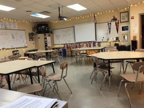 An empty/sad classroom at OLHS