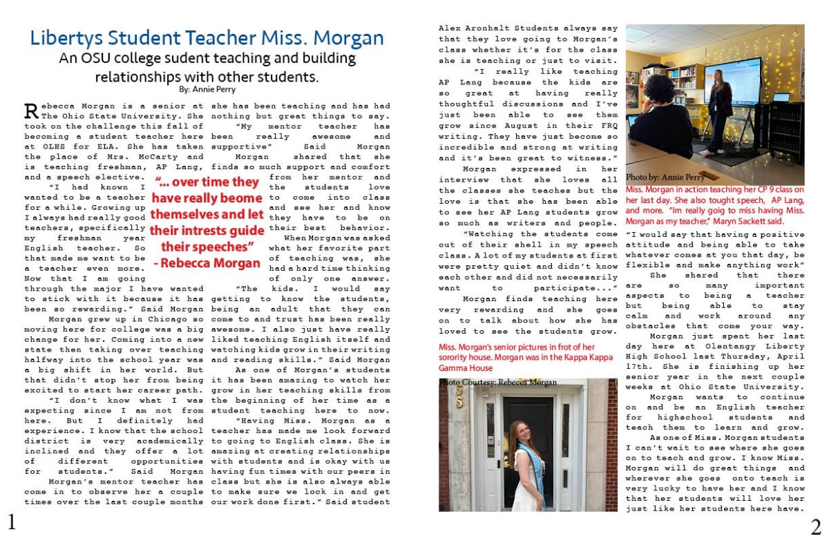 Libertys Student Teacher Miss. Morgan