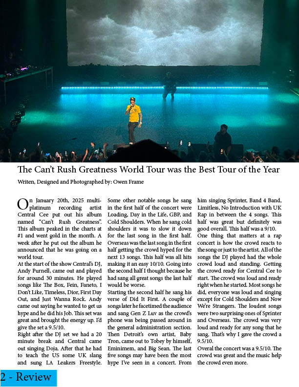 The Can't Rush Greatness World Tour was the Best Tour of the Year