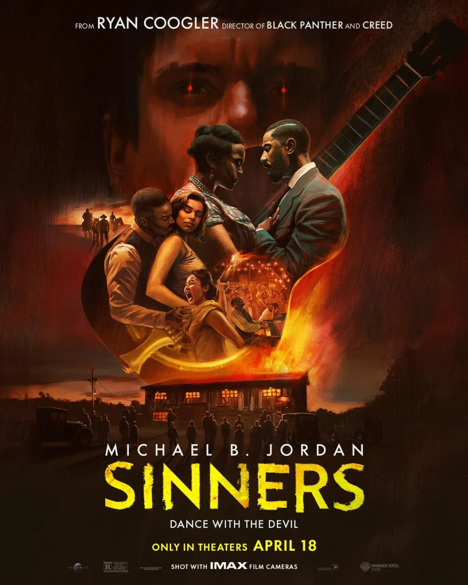 Movie poster for Ryan Coogler's Sinners.