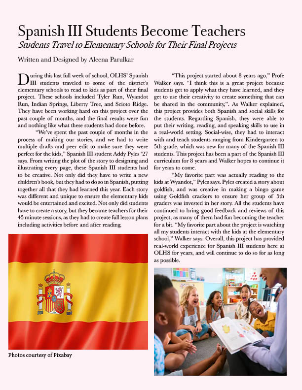 Spanish III Students Become Teachers